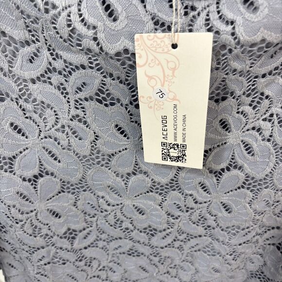 NWT Abbot Lace 3/4 Sleeves Slate Blue Small - Picture 2 of 6